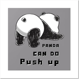 Panda can do push-ups Posters and Art